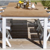 Záhradný jedálenský stôl MEXICO 90x180/240  biely